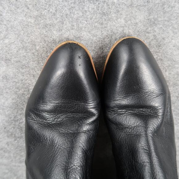 Aldo Shoes Womens 9 Ankle Boots Black Leather Bootis Block Heel Zip Almond Toe - Picture 8 of 12